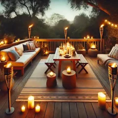 Lighting with Tiki Torches and Candles