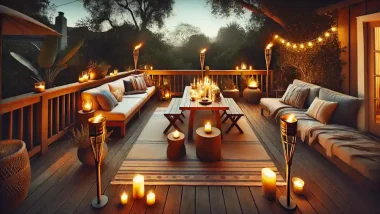 Lighting with Tiki Torches and Candles