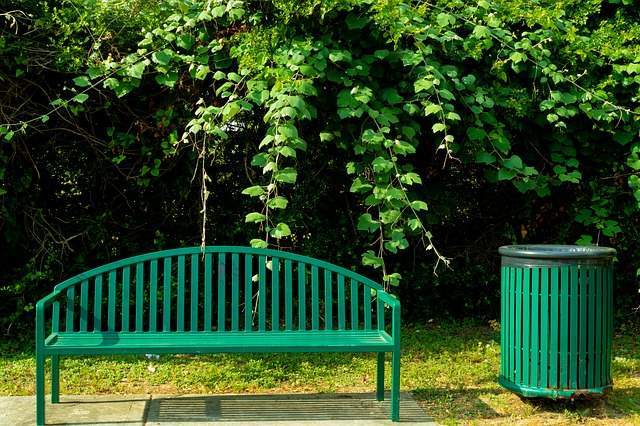 Green Metal Bench