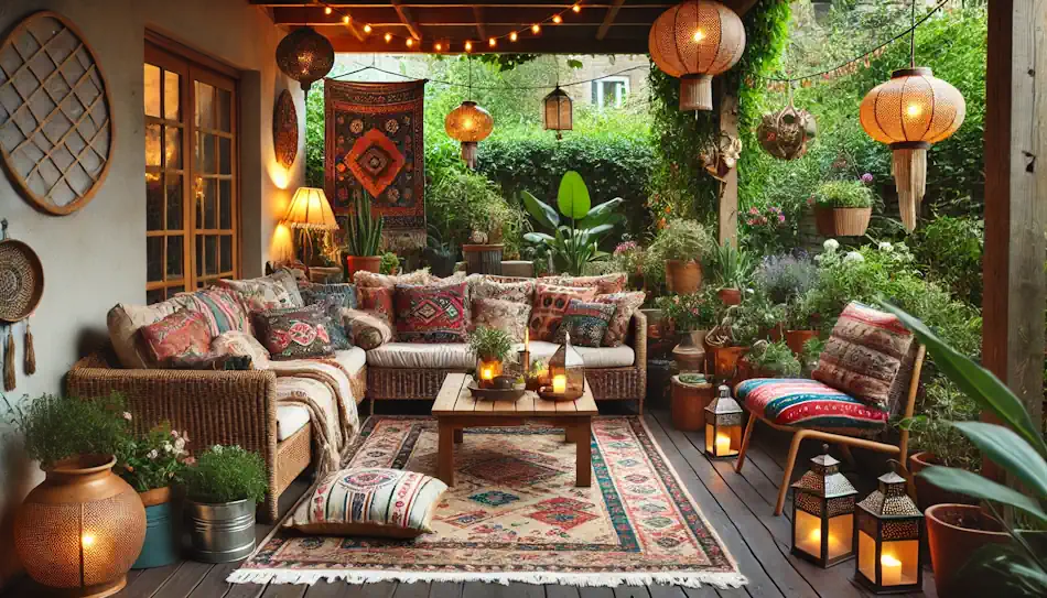 Deck with Boho Decor