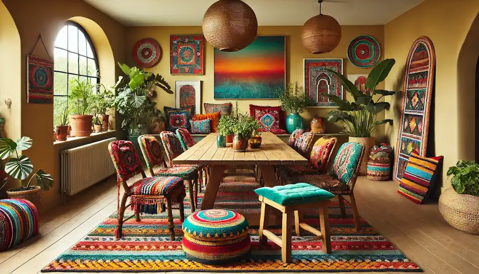 Boho Dining Room in Jewel Tones