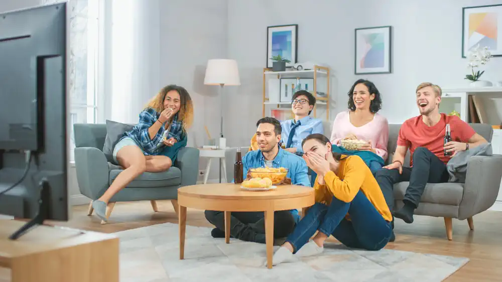 Entertaining Friends in a Nice Clean Living Room